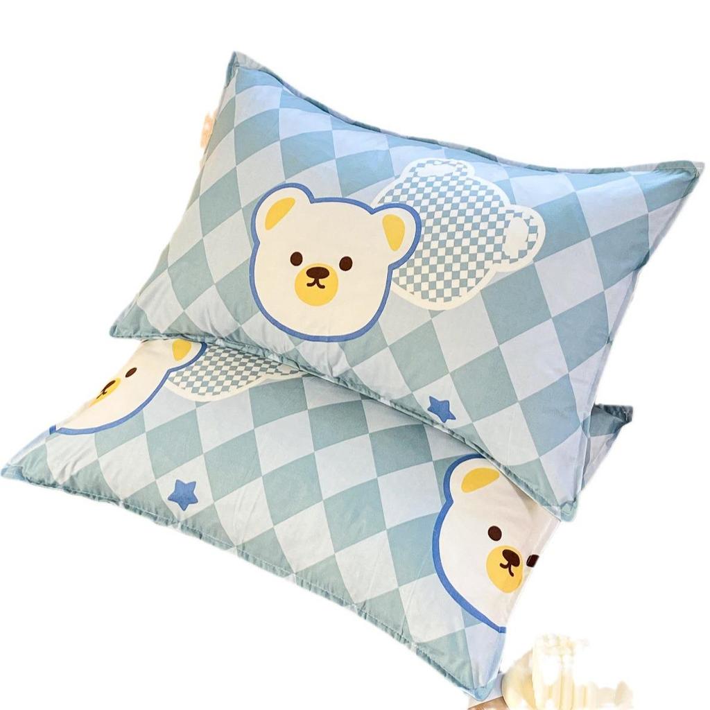 Pillow Core Pillowcase: Stripe, Fruit, Floral & Cartoon Print for Student Dorm & Adults (48x74cm)