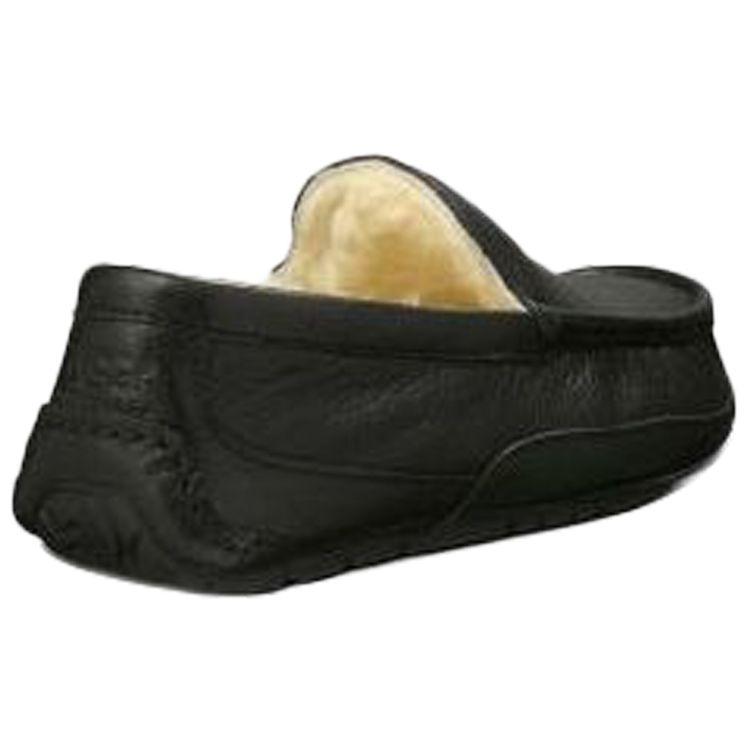 UGG Ascot Two-Layer Cowhide Low-Top Casual Shoes Men Sneakers Black 5379B-BLK