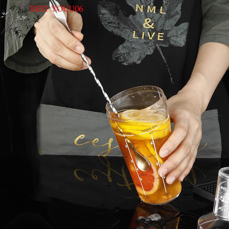 Taille S/L Acier Inoxydable Bar Agitateur à Cocktail Cuillère à Mélanger Tige Filetée Cuillère à Cocktail Agitation Bartending Outil de Bar Vin Accesso