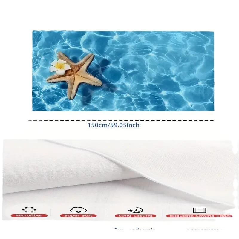 Starfish Sea Print Pattern Beach Towel Swimming Bath Towel Sports Fitness Towel