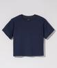 BASIC HOUSE Women'S Round Cropped Short Sleeve T-Shirt Navy Lats0202