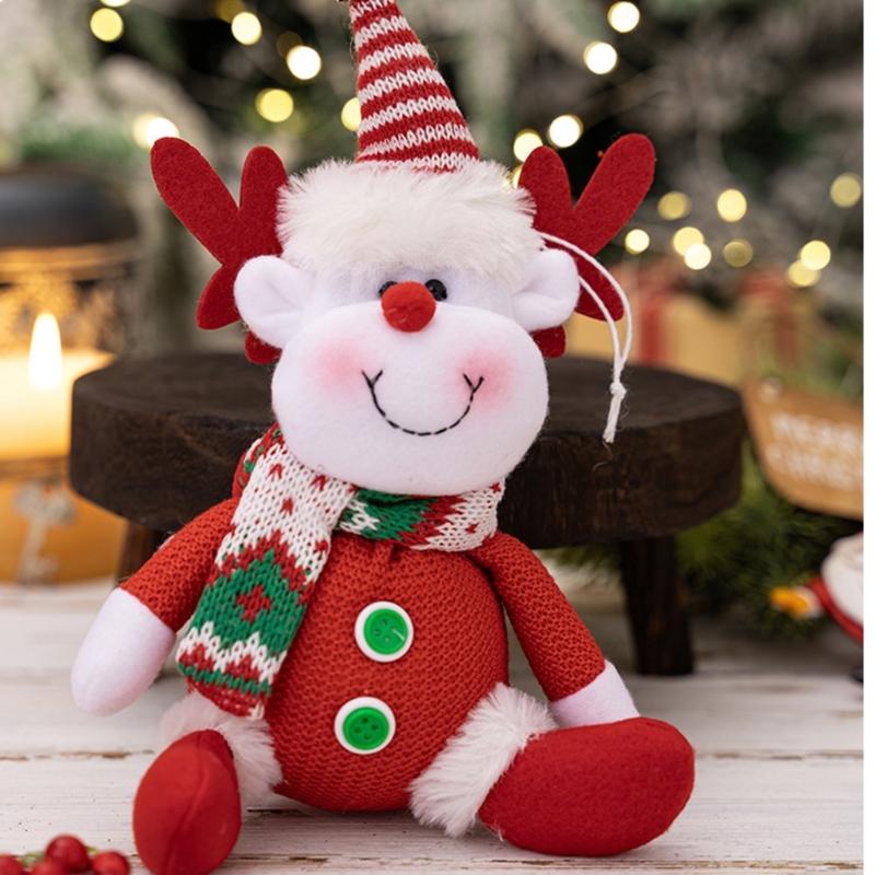 Santa Pendant Reindeer Hanging Pendant Christmas Tree Decorations Desktop Ornaments For Home Party Indoor Holiday