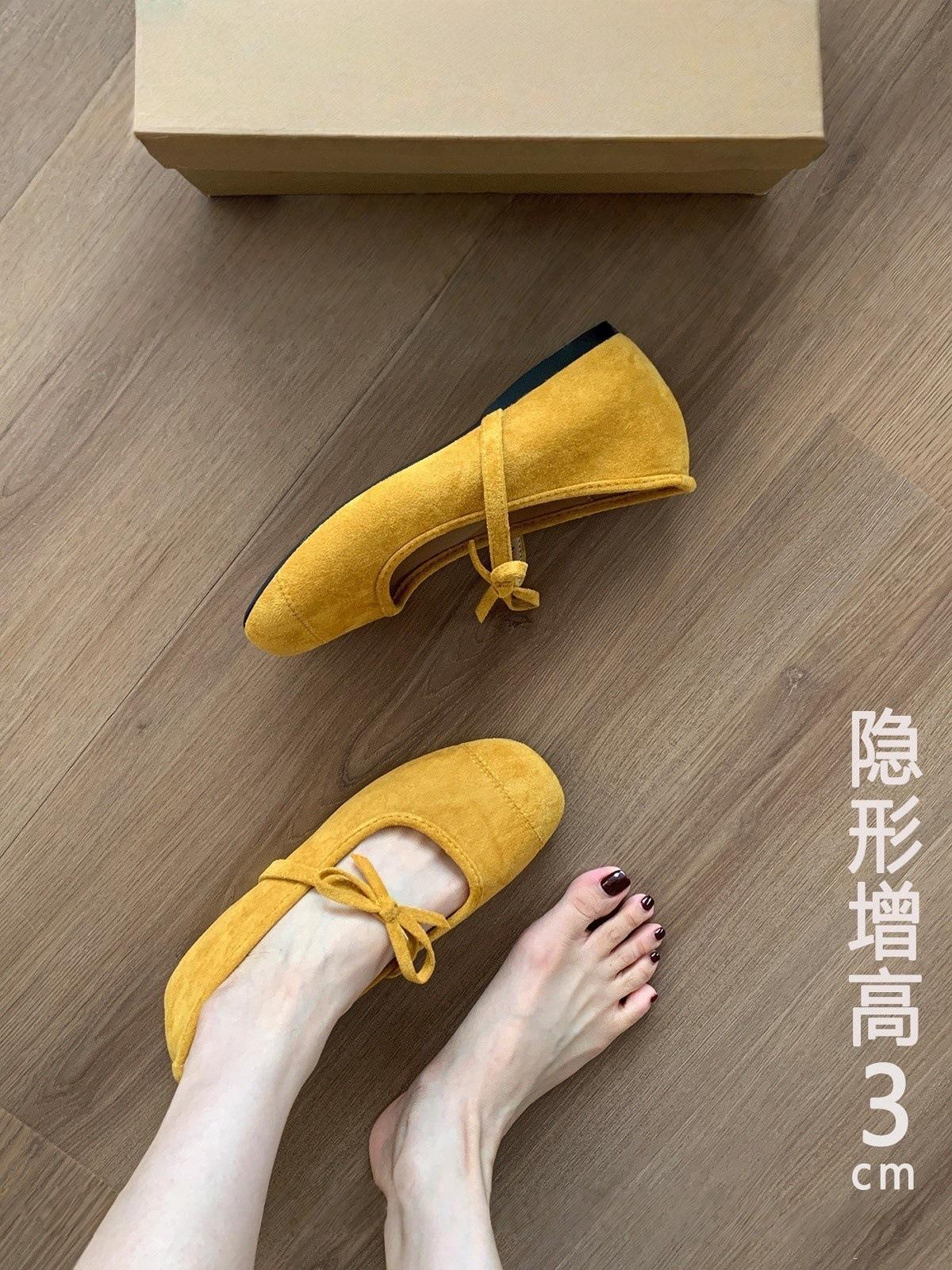 

3Cm inner height increase French Mary Jane shoes spring and autumn 2025 new one-word single shoes with bow 40