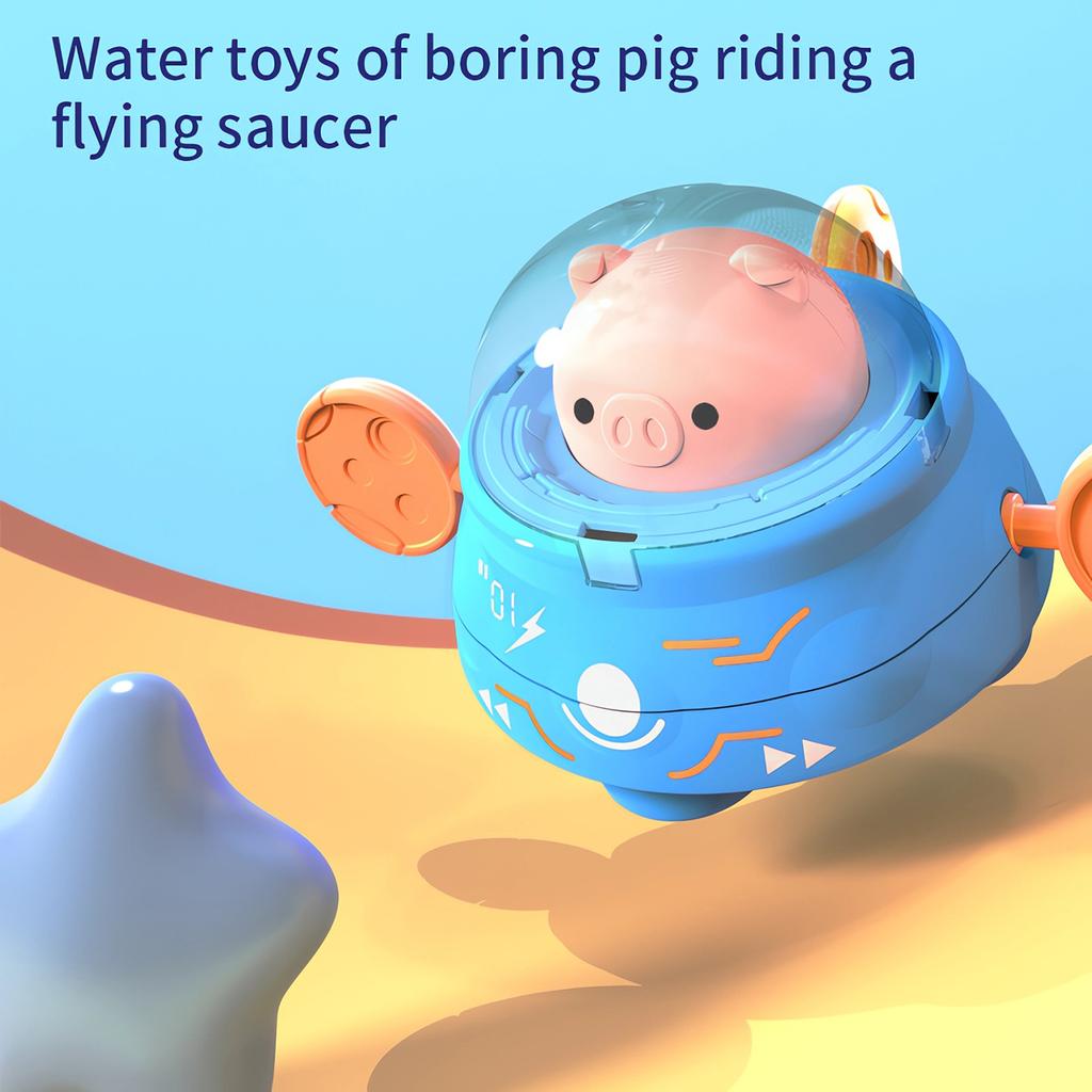 Cute Pig Pull String Power Swimming Outdoor Pool Game Interactive Toy