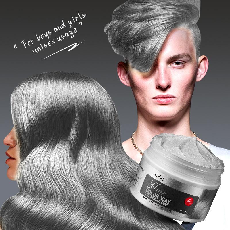 120g färgad hårlera (grå) Styling naturligt fluffigt hårvax