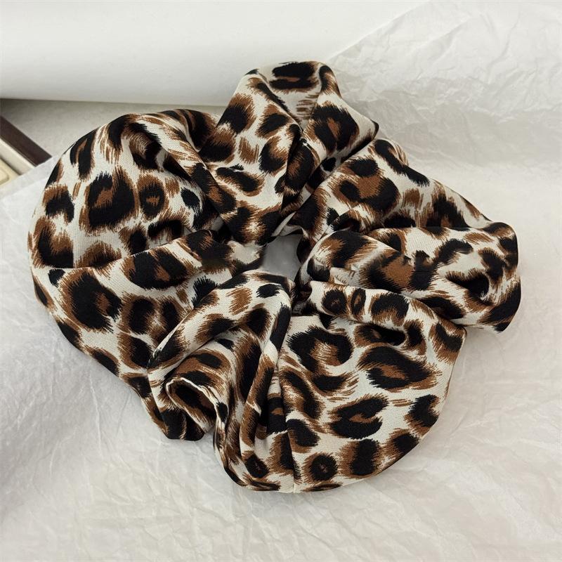 

Скранчи с леопардовым принтом, большого размера, резинка для волос, высокая эластичность, эластичная резинка для волос, держатель для хвоста, элегантные женские аксессуары для волос