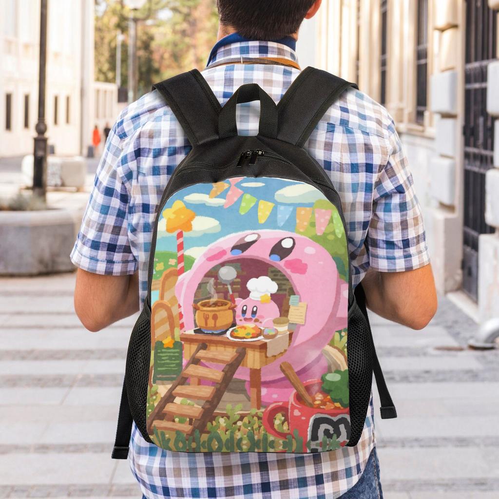 K-Kirbys Laptop Backpack Women Men Fashion Bookbag for School College Students Cartoon Bag