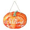 12x9in Fall Wooden Pumpkin Hanging Welcome Door Sign with Rope Thanksgiving Door Hanger Door Decor for Store Kitchen Door Wreath