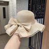 Women's Summer Fashion Sun Hat Large Brim & Bowknot Design Summer Sun Hats for Travel Holiday Beach Travelling