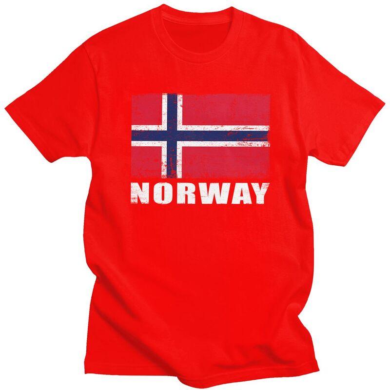 Custom Norway Flag T Shirts for Men 100 Cotton Tees Tshirts Short Sleeve Casual Tshirt Clothing