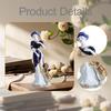 Ceramic Lady and Dog Statue Girl Figurine Collection Elegant for Cabinet Living Room