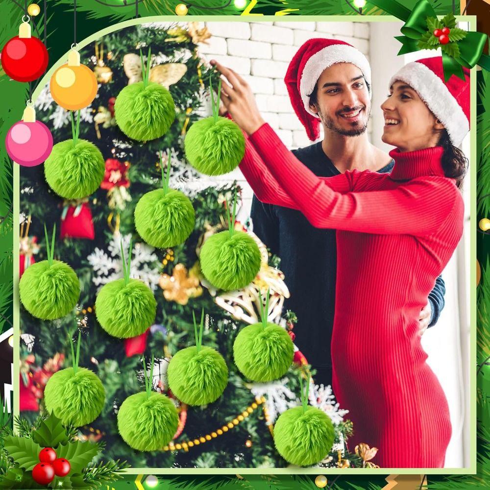 12PCS Gifts Surface Christmas Balls Ornaments DIY Craft Soft Christmas Tree Balls Decorative Ornaments Balls Xmas Tree