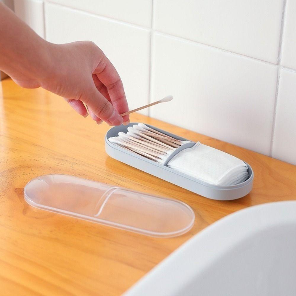 2Pcs Plastic Cotton Pad Storage Box Lightweight Jewelry Box Portable Cotton Swab Storage Box  Swabs