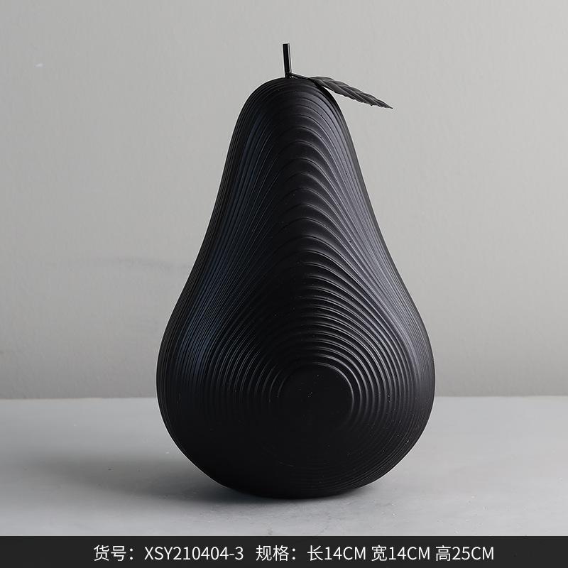 

High-end Line Apple Pear resin Crafts Black White Decoration Creative Living Room Countertops Fruit Sculpture Home Decor Gift