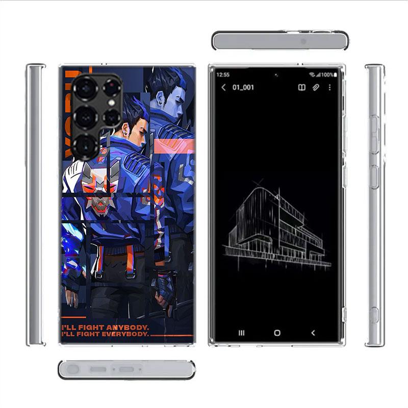 Game Valorant Capa Phone Case For Samsung S26 Ultra S25 Edge Galaxy S23 S21 S20 S24 FE S22 S10 Plus Cover Clear TPU Shell Coque