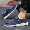 Large Size Men's Loafers Korean Version Fashionable Casual Trendy Men Breathable Lightweight Lazy One Foot Canvas Shoes