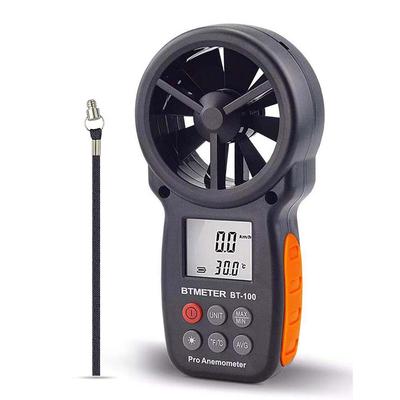 Anemometro digitale portatile Misuratore di velocità del vento BT-100 per misurare la velocità del vento, la temperatura e il freddo del vento con LCD retroilluminato