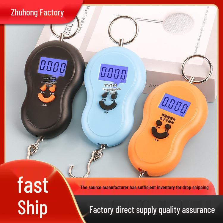 Portable 50kg Handheld Electronic Gram Scale for Precise Weighing синий