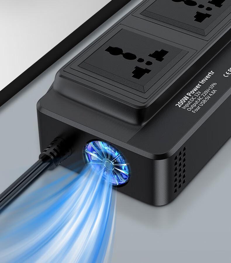 200W Car Power Inverter: 12V To 110V/220V Converter