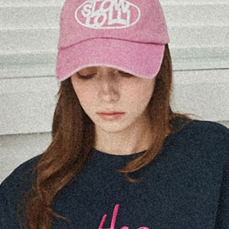 

slowlolli Oval logo ball cap - Pink Navy_Free