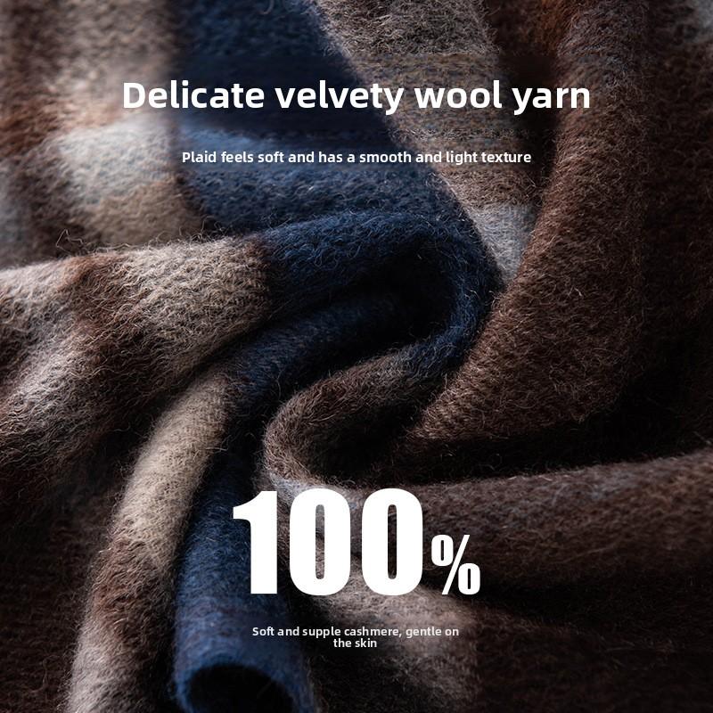 Winter New Product: 100% Pure Cashmere, Light Luxury, High Grade, Plaid Scarf, British Style, Men's and Women's Warm Neck
