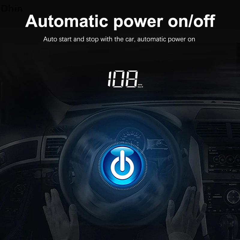 Car Headup Display KM/H HUD GPS Digital Speedometer with LED Large Font Display for Car Truck SUV Motorcycle