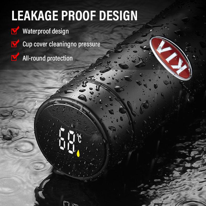 1 Stück Auto Smart Thermosflasche mit Temperaturanzeige Kaffeebecher Zubehör für KIA K5 K9 Sorento Ceed Sportage Carnival Stinger Forte Niro Cadenza