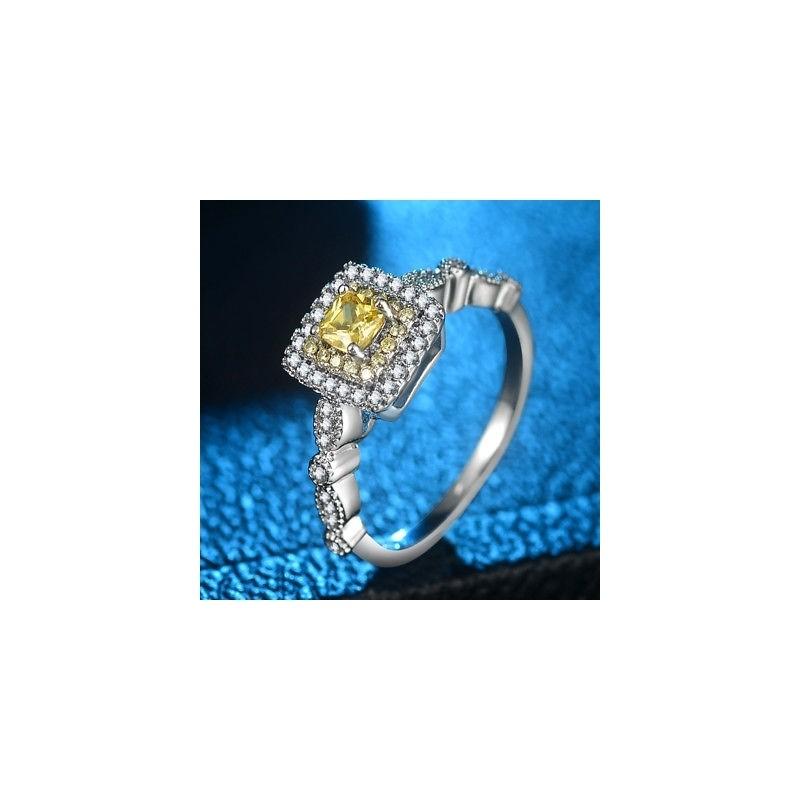 Ring Stone With Pink Zircon Luxury Finger Ring Bride Wedding Couple