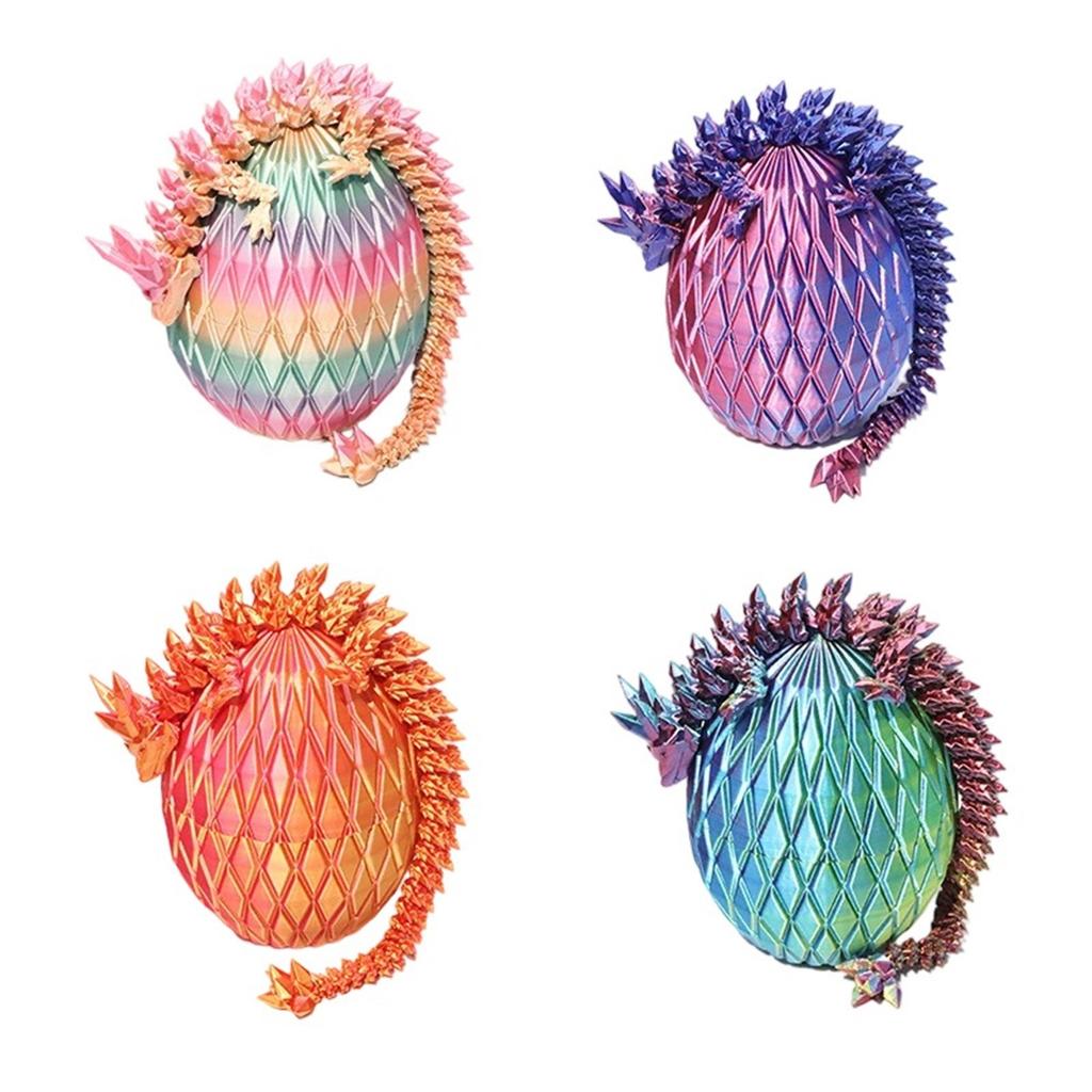 Mystery Dragon mit Eieranzug, 3D-gedruckter Drache mit Ei, voll beweglicher flexibler Drache mit Eiern, 3D-gedrucktes Geschenkspielzeug