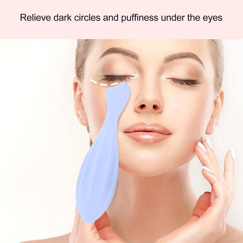 Face Massage Face Roller Promote Circulation Silicone Handheld Facial Massager for Face Eyes Blue