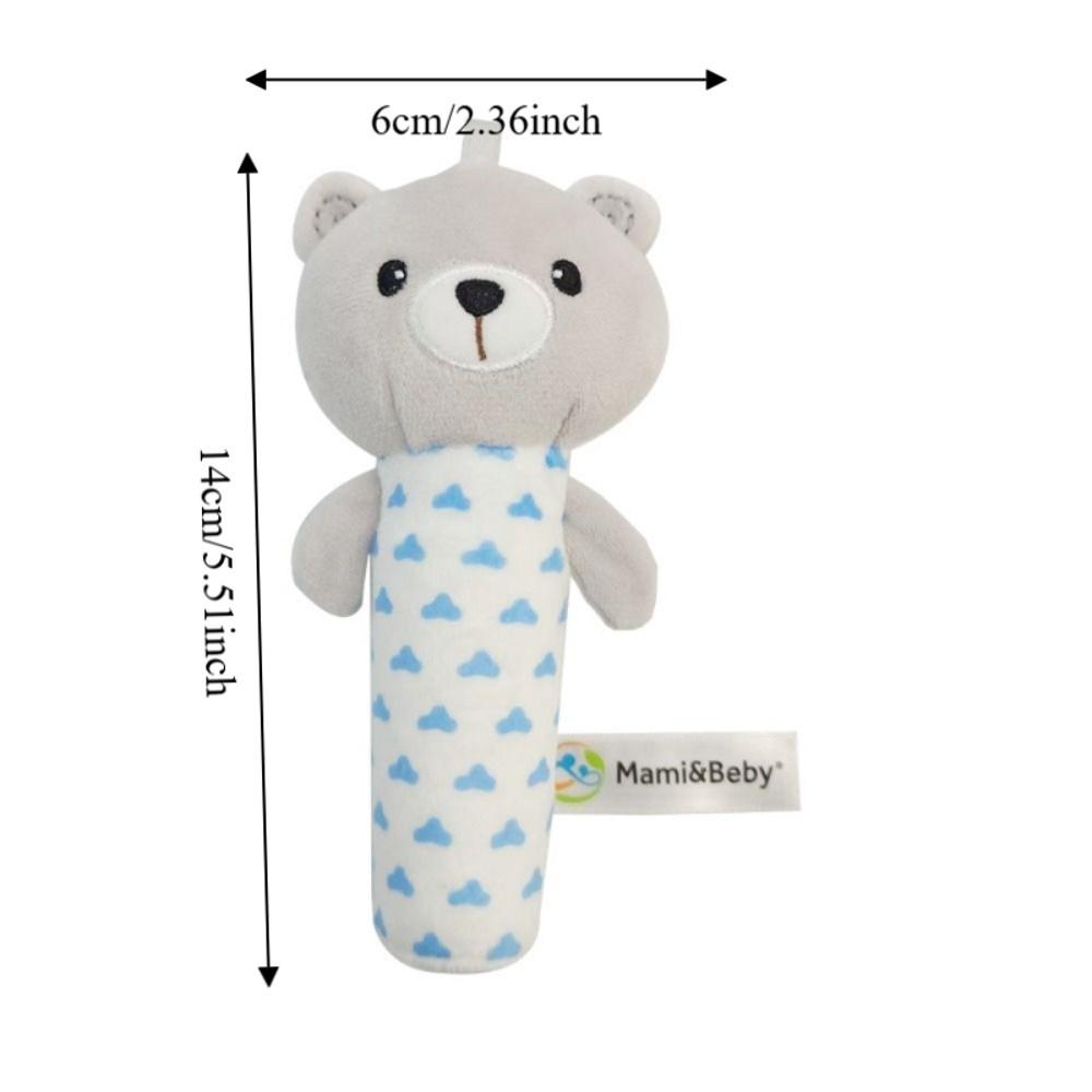 Squeaky Sound Soft Stuffed Animal Rattle Cartoon Animals Plush Rattles  Bed Hanging