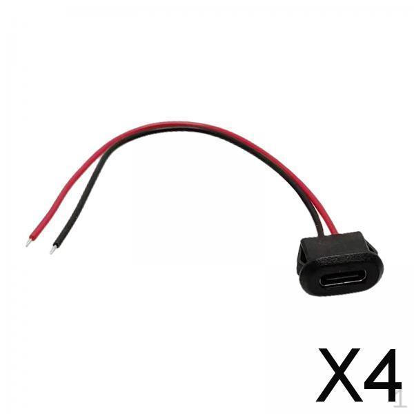 

2xType C Connector Jack Female USB Chassis Waterproof Type with Card Buckle