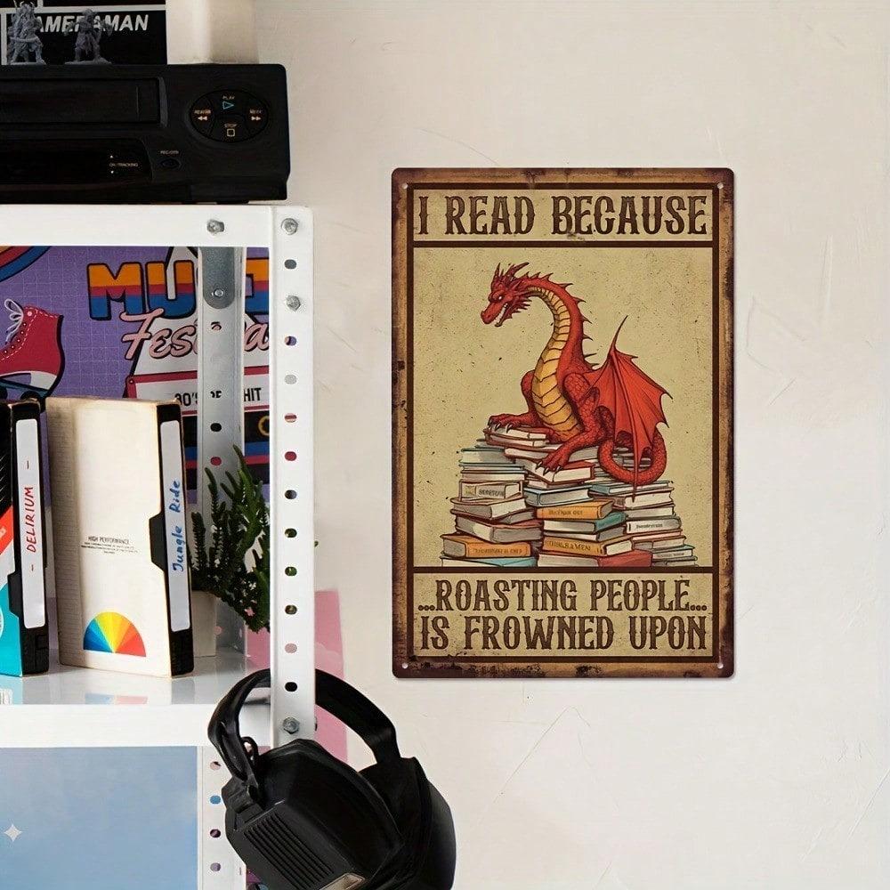 Vintage Dragon Metal Wall Art Retro Home Office Decor