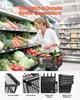 Shopping Baskets, 12 PCS, 21L Stackable PE Plastic Grocery Baskets with Handles, Dense Mesh Structure, Holds up to 9.07kg, Portable for Grocery,