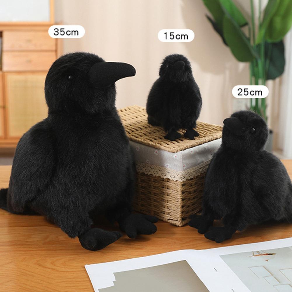 Interesting Crow Plush Toy Soft Plushie Funny Animal Plush Doll Black Crow Doll  Kids Toy