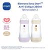 Lot de 2 Biberons - MAM - Easy Start / Anti-Colique - 260 ml - Tétine Débit 2 - Lilas + Sable
