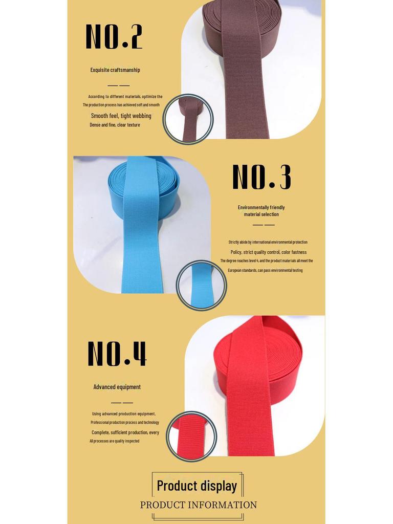 Polyester Imitation Nylon Elastic Webbing with Spot Color Processing - Clothing Accessories Rubber Band