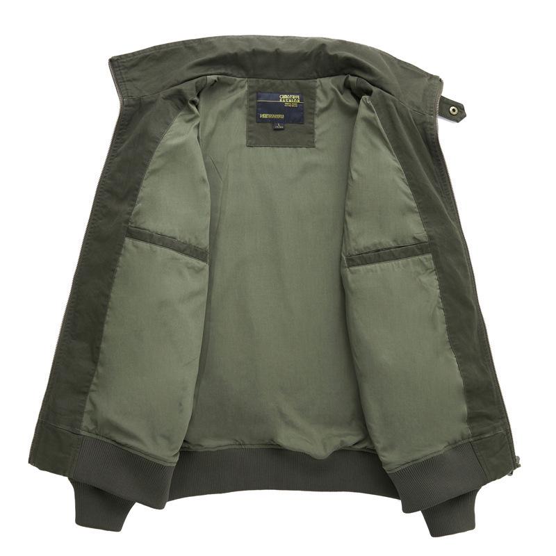 2024 Men's Casual 95% Cotton High Collar Pilot Jacket for Spring & Autumn