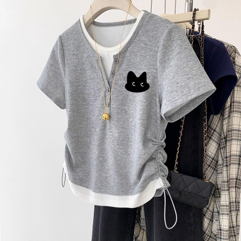 

Вот две маленькие, облегающие футболки с коротким рукавом и кулиской, разработанные для лета 2XL серый