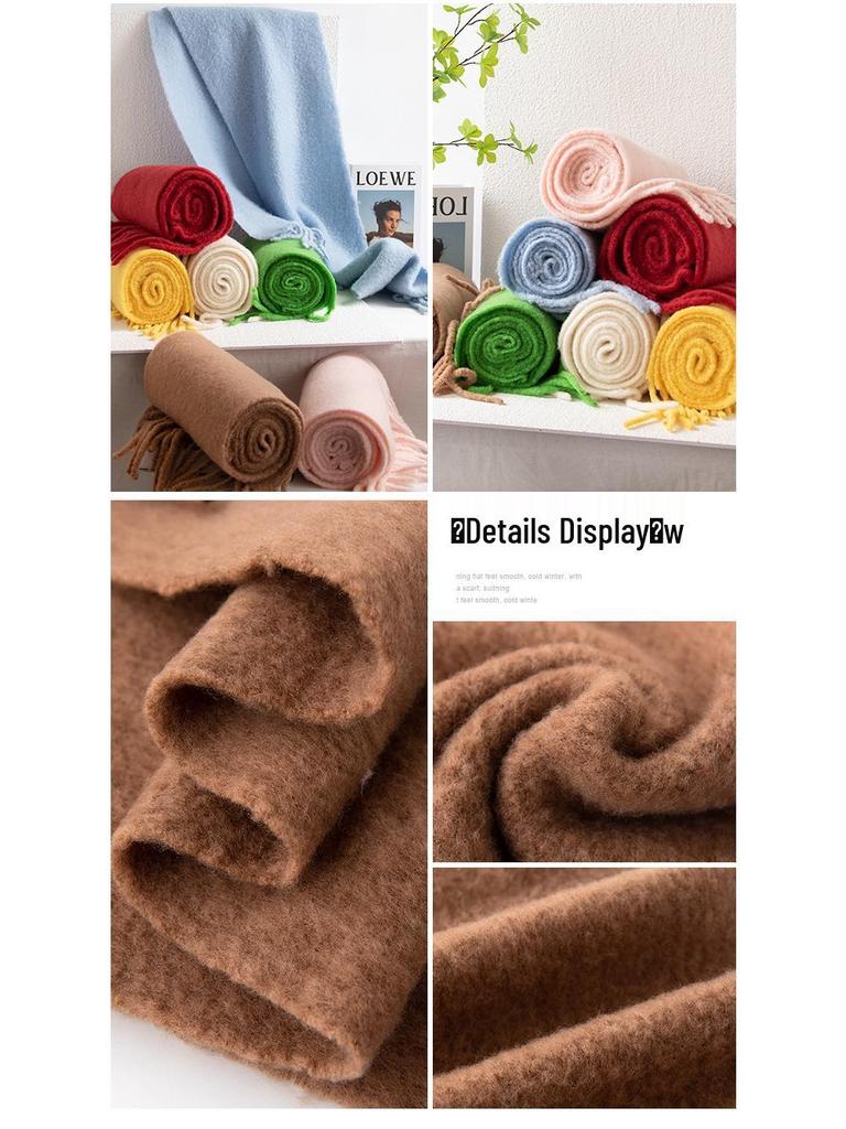 100% Wool Scarf: Autumn/Winter Korean Style, Warm & Versatile Women's Shawl