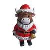 Christmas Highland Cattle Statue Thanksgiving Day Pumpkin Highland Cow Figurine Sculpture Home Office Desktop Decoration Ornament