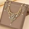 Meier European and american exaggerated rhinestone necklace and earring set - bridal, evening gown, and party accessories