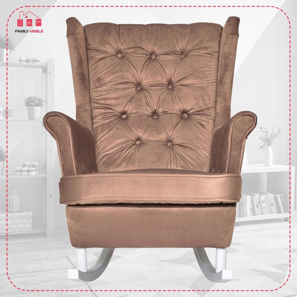 Fotoliu urechiat Gaja balansoar scandinav Family Meble perlat somon