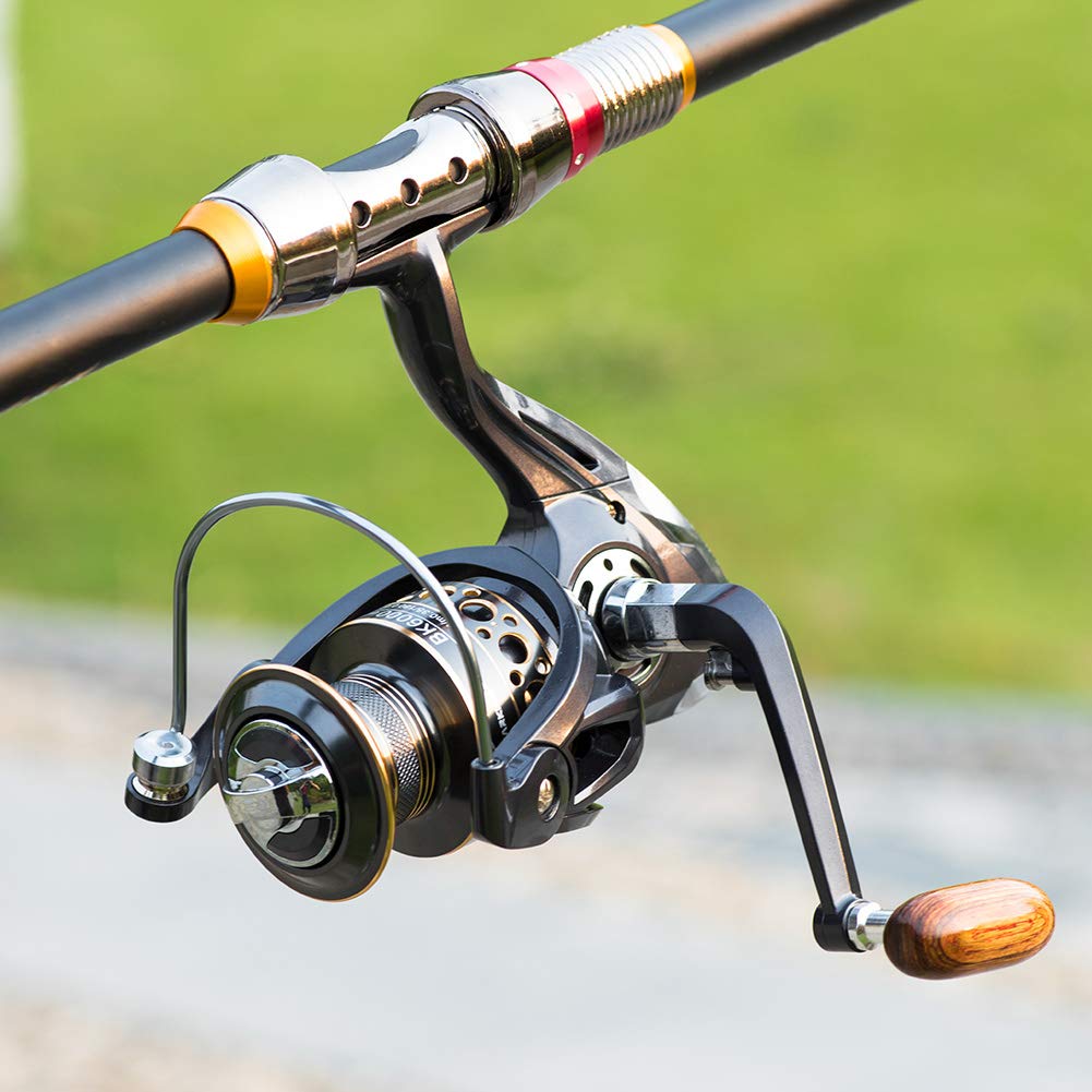 Happy Life Spinning Reel with Smooth Recommended for Kids and Max Drag Force Interchangeable Gear Ratio Strong Long Ice Freshwater Saltwater Horse
