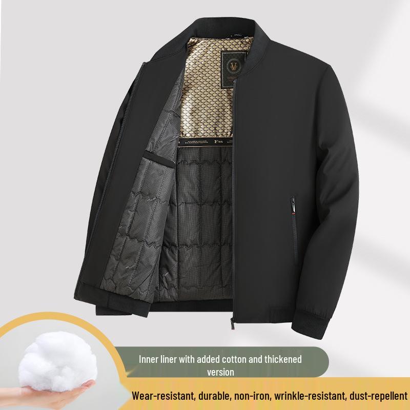 2025 Men's Autumn & Winter Cotton Jacket - New Style Casual Warm Coat for Middle-aged Dads