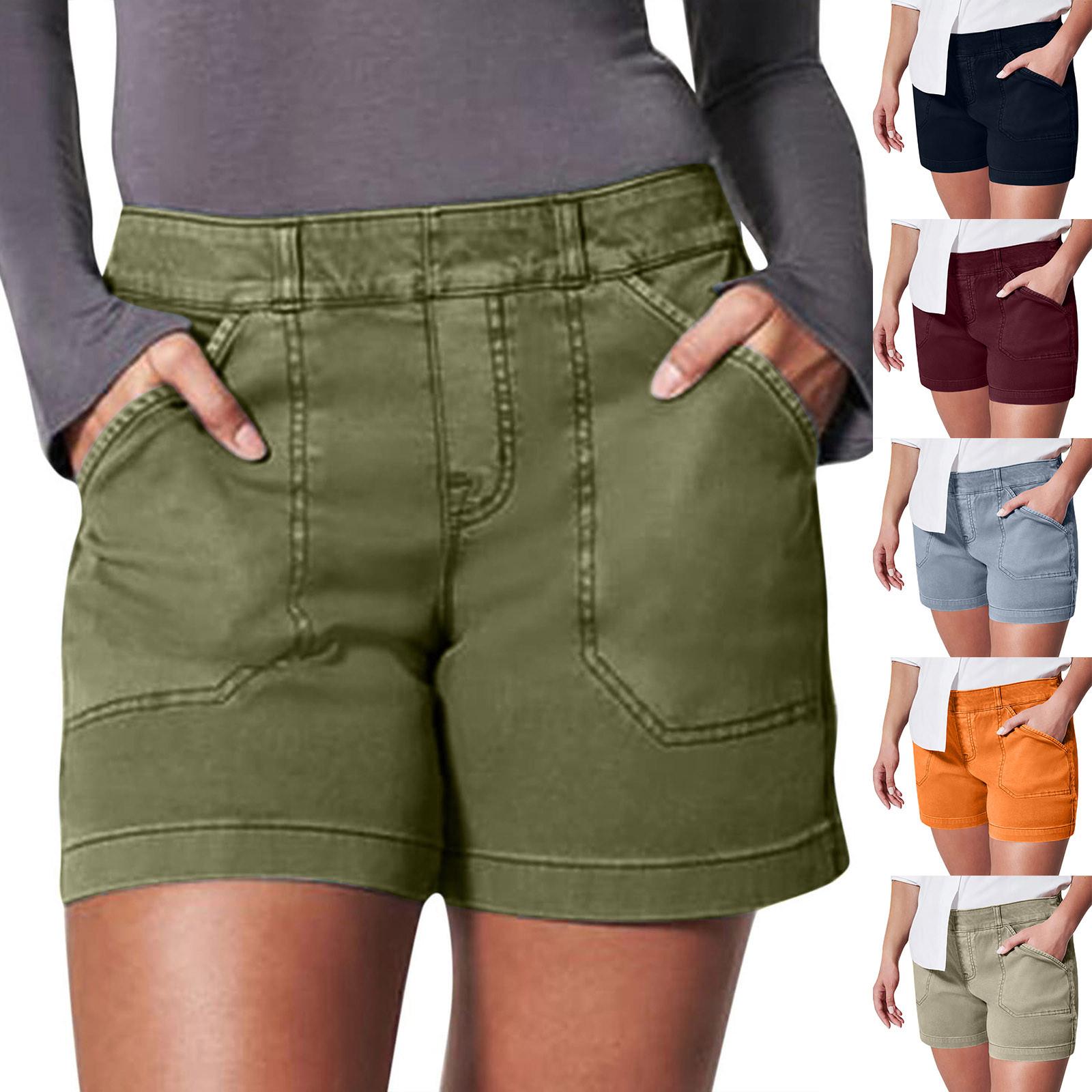 

Женский мягкий эластичный твил с короткими боковыми карманами Мягкий на ощупь без пуговиц и молний Привлекательный крой