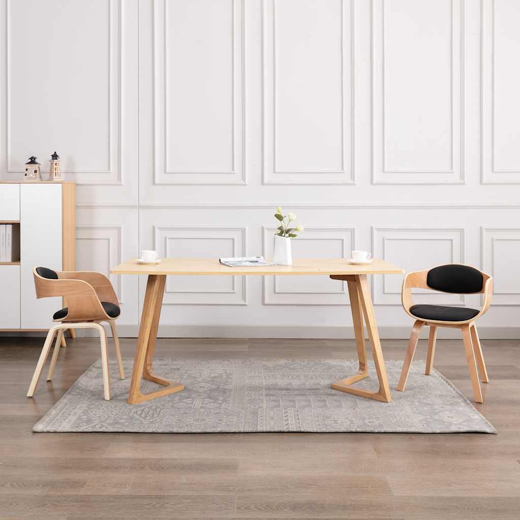 Dining Chairs 2 Pcs Bentwood and Faux Leather