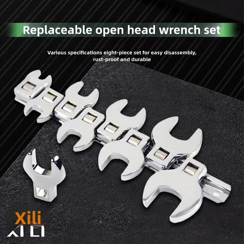 8-Piece Adjustable Wrench Set with Replaceable Head - Compatible with Midway Tools, Carbon Steel DIY Hand Tool Accessories