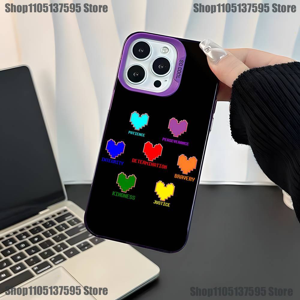 Game U-Undertale-es Phone Case For iPhone 17,16,15,14,13,12,11,Mini,Pro,E,SE4,XS,MAX Purple Candy Matte Cover