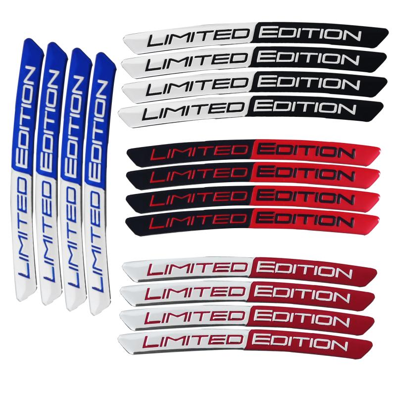 4pcs/set New Aluminium Limited Edition Wheel eyebrow Alloy Sport Emblem Car Wheel Hub Stickers For Universal Car Accessories